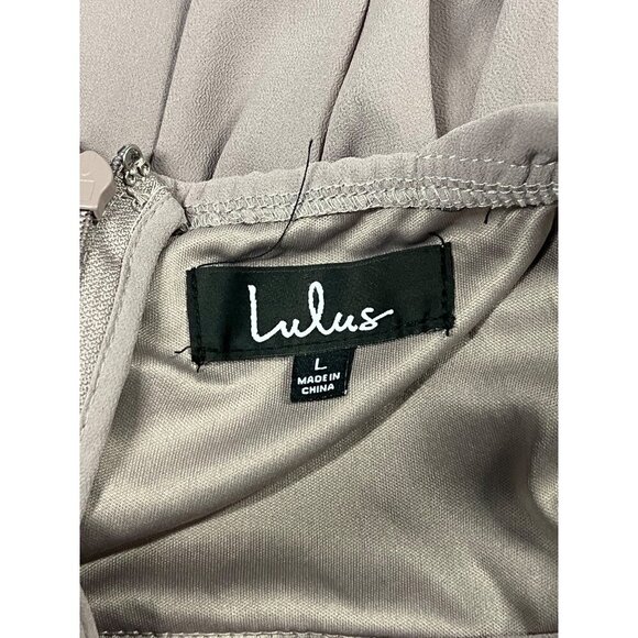 Lulus Womens Taupe Mauve Halter Maxi Dress Large L Line Zip Back Sleeveless New - Picture 6 of 8